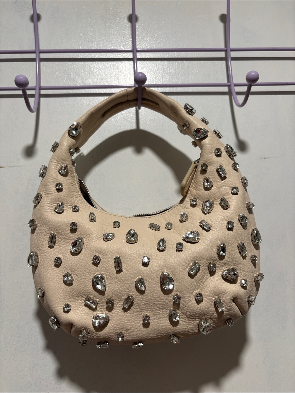 MADEWELL Mylie leather mini rhinestone faux crystal bag